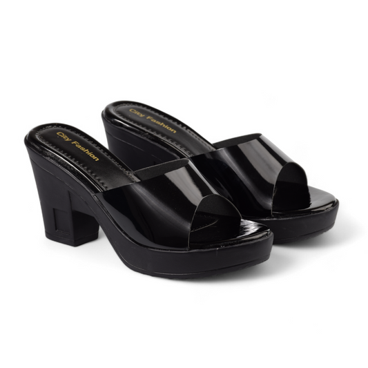 CITY - WOMEN'S BLOCK HEEL SANDALS - 172 SL BK