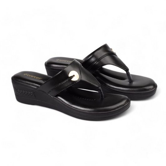 CITY - WOMEN WEDGE HEEL OFFICE SLIPPER - 1601 VS 2 BK
