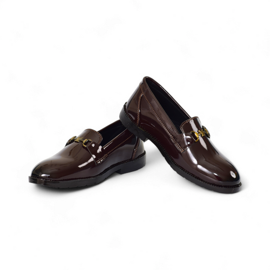 TREE ROOTS - KIDS FORMAL LOAFER SHOE - KZ 59 PAT M BR 7X 5