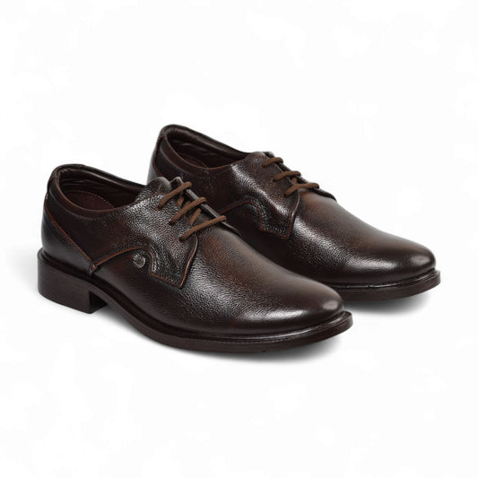 AVERY - MENS GENUINE LEATHER FORMAL DERBY SHOE- GR 21 D BR