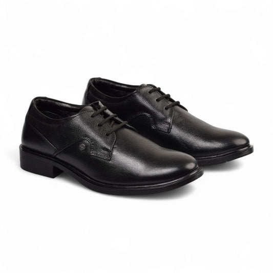 AVERY - MENS GENUINE LEATHER FORMAL DERBY SHOE- GR 21 D BK