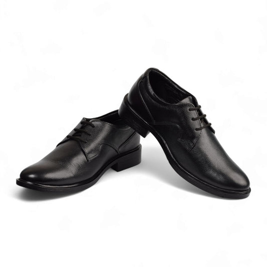 AVERY - MENS GENUINE LEATHER FORMAL DERBY SHOE- GR 21 D BK