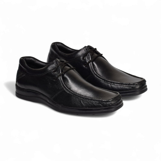 AVERY - MENS GENUINE LEATHER FORMAL DERBY SHOE- 8616 TUR D BK