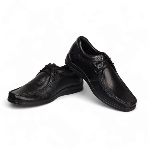 AVERY - MENS GENUINE LEATHER FORMAL DERBY SHOE- 8616 TUR D BK