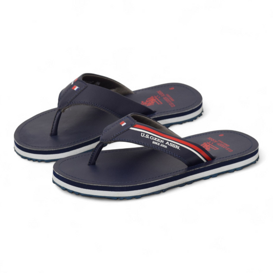 OXER- MENS V SHAPE SLIPPER/ SLIP-ON - US POLO INSPIRED DESIGN- NESTA NAVY