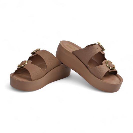 LA BELLA - WOMENS PLATFORM HEEL- PADDED SLIPPERS- LR34 SL BG