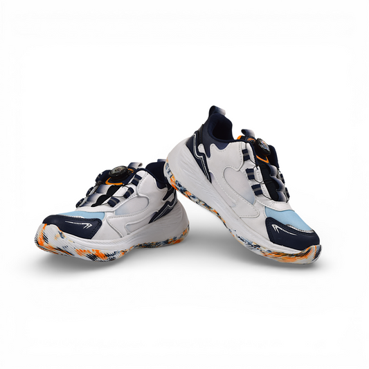 G&D KIDS SNEAKER/SPORTS SHOES DIAL ROTATORY LACE LOCK SHOES - BOYS/GIRLS (UNISEX) - DEFENDER N.BLUE