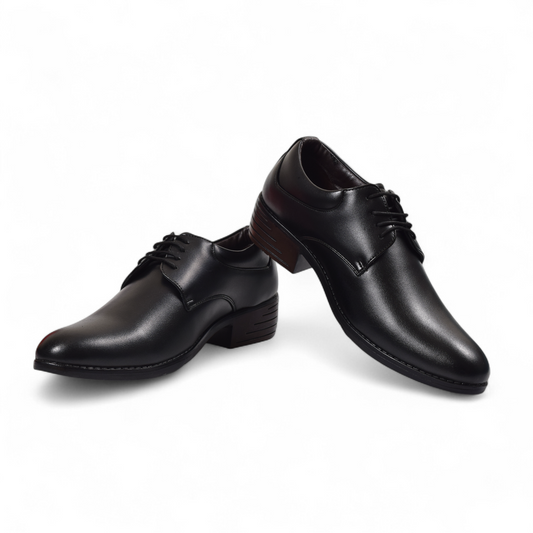 REEBIRD 3005 – Men’s Black Cuban High Heel Formal Vegan Leather Shoes (Lightweight – Slip Resistant PU Outsole)