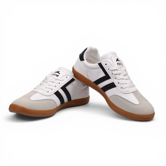 NINE – PUMBA – WHT BK | Men’s / Unisex Sneakers (Lightweight | Orthopedic Insole | Slip Resistance TPR Outsole | Very Comfortable)