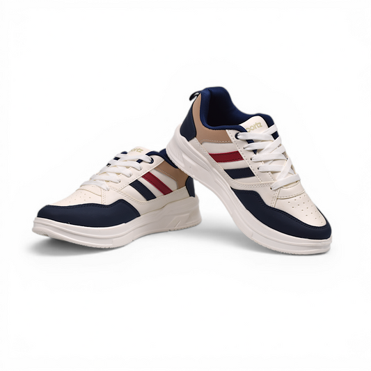 VKC WALKARO – 3492 – WHT RED | Men’s Sneakers (Lightweight | Memory Foam Insole | Stylish Everyday Casual Shoes)