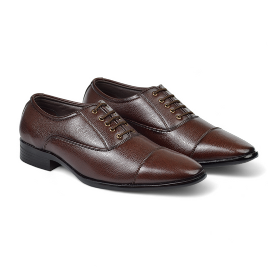 RENZ- MENS FORMAL OXFORD DERBY SHOE- VD 1 D BR