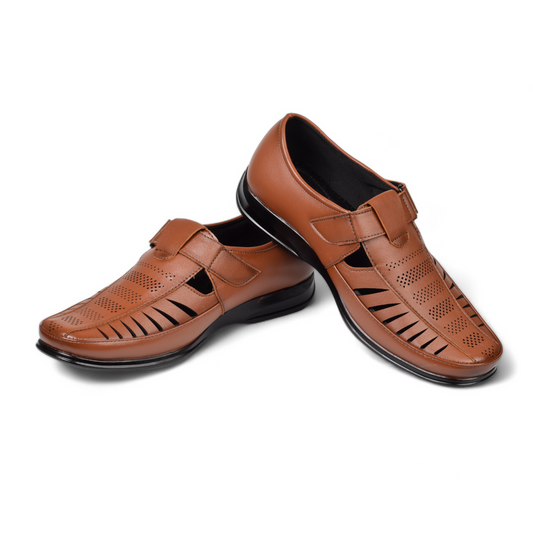 RENZ - MEN'S FORMAL/ETHNIC SANDAL SHOE - 1669 TAN