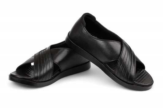 MEDI MEN'S ORTHOPEDIC FORMAL OFFICE SANDAL- MF 08 SN BK
