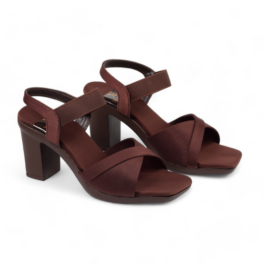 XE LOOKS - WOMENS BLOCK HEEL SANDAL- 421 BH SN 2 BR