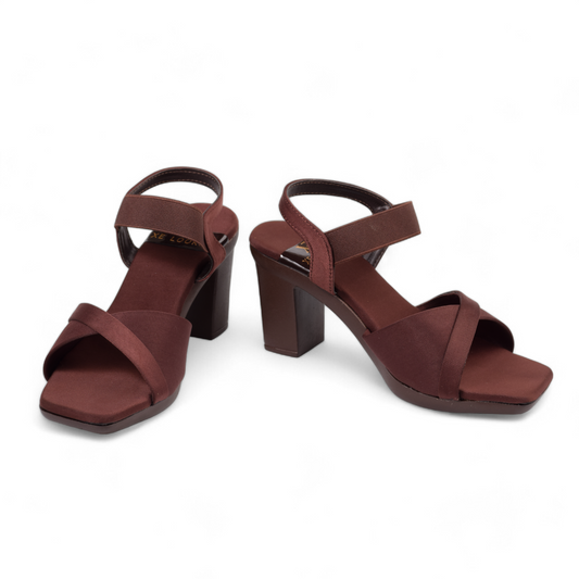 XE LOOKS - WOMENS BLOCK HEEL SANDAL- 421 BH SN 2 BR