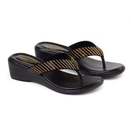 FEETER WOMEN'S WEDGE HEEL SLIPPER - 4821 BK