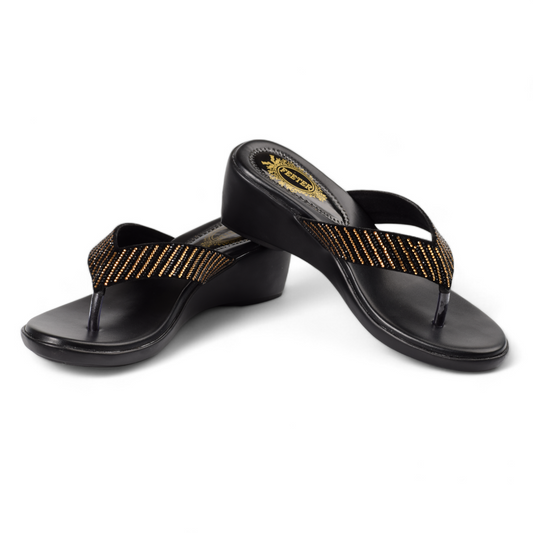 FEETER WOMEN'S WEDGE HEEL SLIPPER - 4821 BK