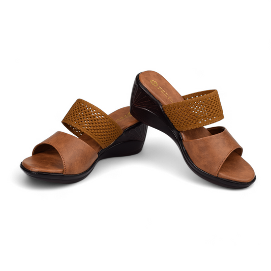 FEETER WOMEN'S WEDGE HEEL SLIPPER - 2227 TAN