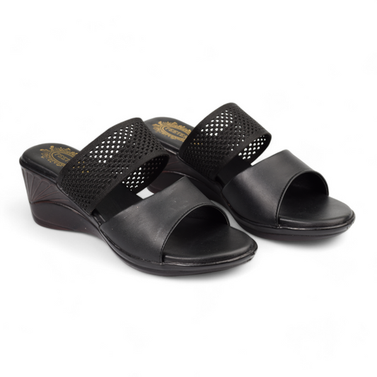 FEETER WOMEN'S WEDGE HEEL SLIPPER - 2227 BK