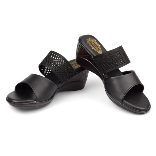 FEETER WOMEN'S WEDGE HEEL SLIPPER - 2227 BK