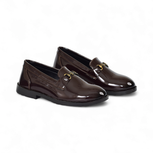 TREE ROOTS - KIDS FORMAL LOAFER SHOE - KZ 59 PAT M BR 7X 5