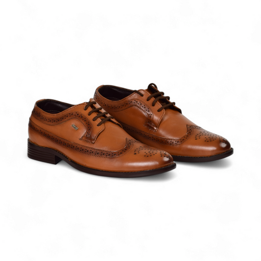 AVERY - MENS BROGUE FORMAL SHOE- CD 77 D TAN
