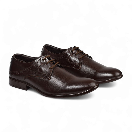 AVERY MEN'S GENUINE LEATHER DERBY FORMAL SHOE - CR 28 D BR