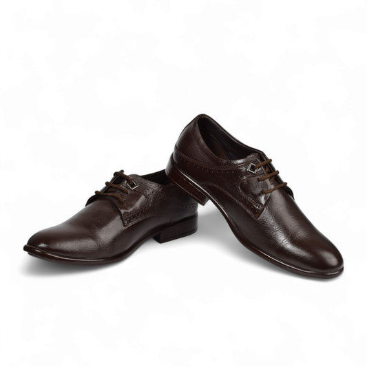 AVERY MEN'S GENUINE LEATHER DERBY FORMAL SHOE - CR 28 D BR