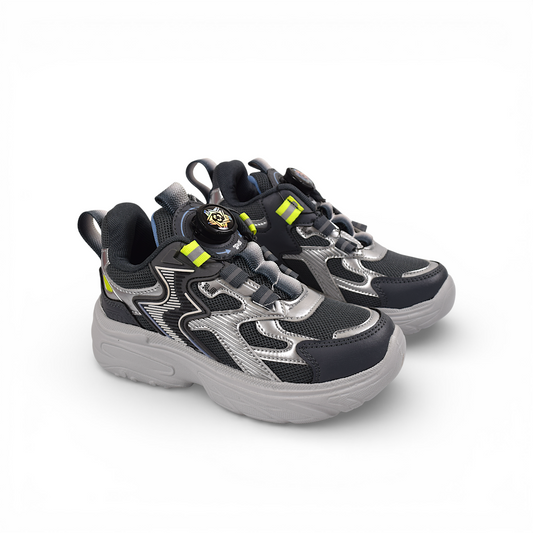 G&D KIDS SNEAKER/SPORTS SHOES DIAL ROTATORY LACE LOCK SHOES - BOYS/GIRLS (UNISEX) DRONE D.GREY