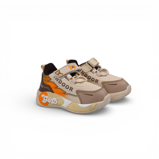 G&D  INDOOR- KIDS BOYS/GIRLS (UNISEX) LIGHT LED-  SNEAKER/SPORTS SHOES -BEG