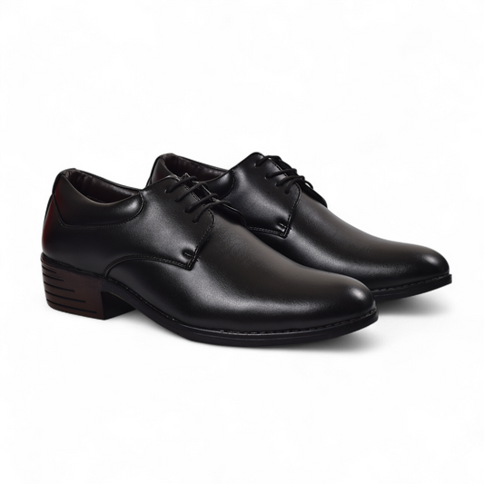 REEBIRD 3005 – Men’s Black Cuban High Heel Formal Vegan Leather Shoes  (Lightweight – Slip Resistant PU Outsole)
