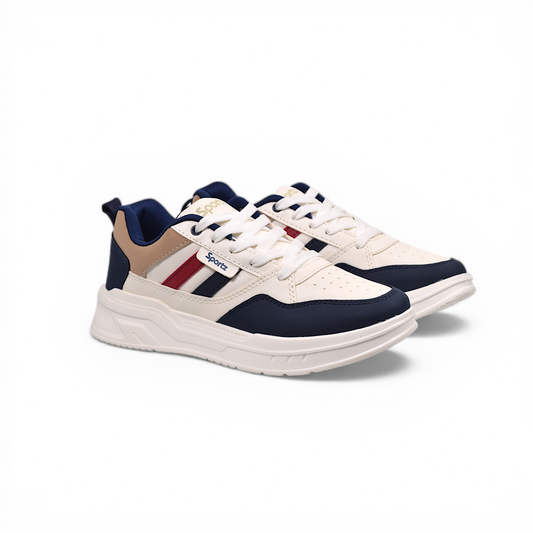 VKC WALKARO – 3492 – WHT RED | Men’s Sneakers  (Lightweight | Memory Foam Insole | Stylish Everyday Casual Shoes)
