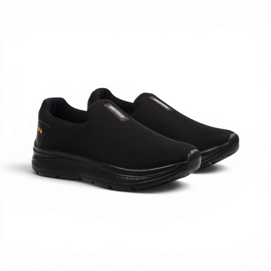 CAMPUS OXYFIT ADVANCE BLACK- MEN'S SPORTS SLIP ON SHOE , WALKING SHOE ANTI-SKID , LIGHT WEIGHT ,  BREATHABLE
