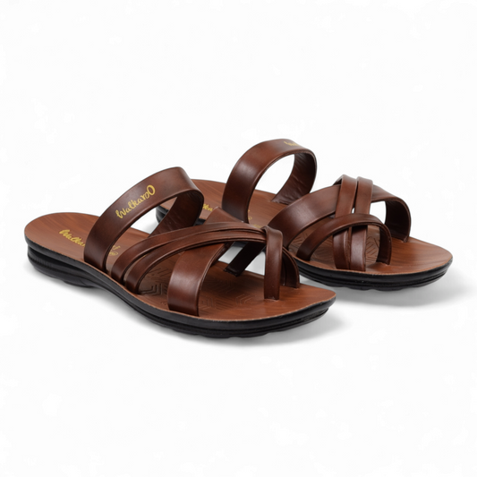 VKC MEN'S OFFICE WATERPROOF SLIPPERS - 5687 D BRN